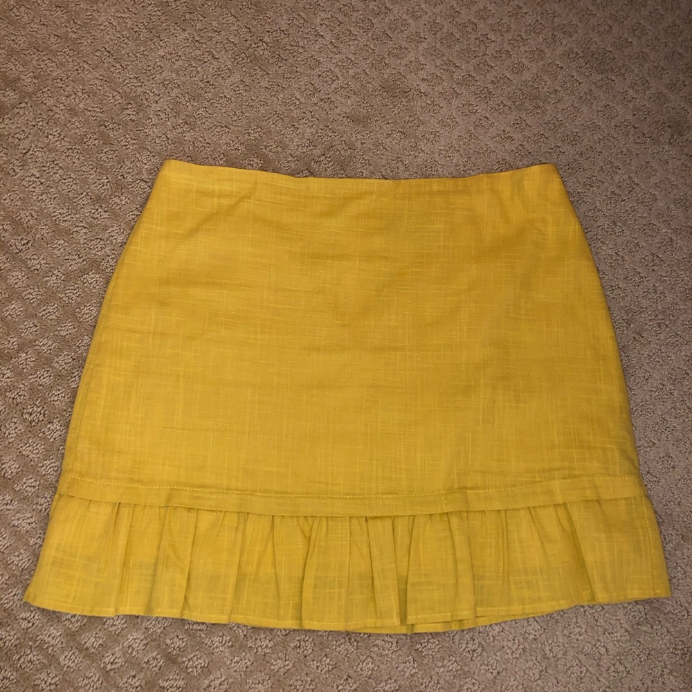 Mustard yellow ruffle trim skirt